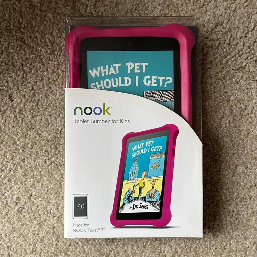 NIB Pink NOOK Tablet Micro Foam Bumper For Kids Made for NOOK 7